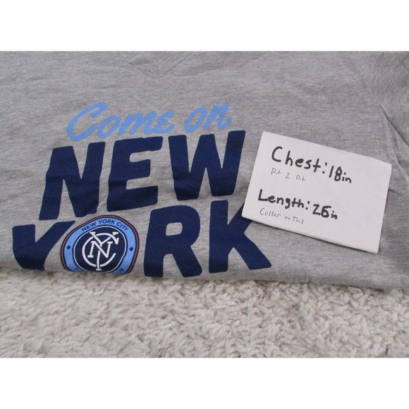 New York City FC Fanatics Branded Come on New York Women's V-Neck T-Shirt - Gray - Picture 7 of 7
